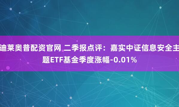 迪莱奥普配资官网 二季报点评:嘉实中证信息安全主题ETF基金季度涨幅-0.01%