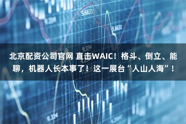 北京配资公司官网 直击WAIC！格斗、倒立、能聊，机器人长本事了！这一展台“人山人海”！