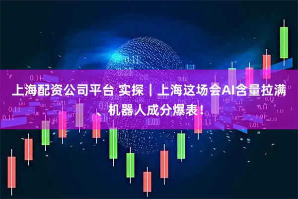 上海配资公司平台 实探｜上海这场会AI含量拉满、机器人成分爆表！